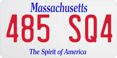 MA license plate 485SQ4