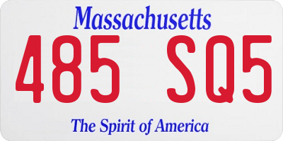 MA license plate 485SQ5