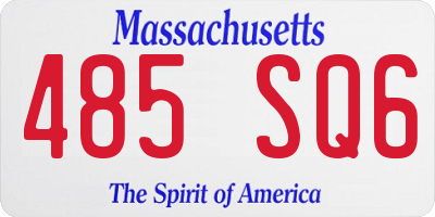 MA license plate 485SQ6