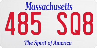 MA license plate 485SQ8
