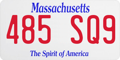 MA license plate 485SQ9