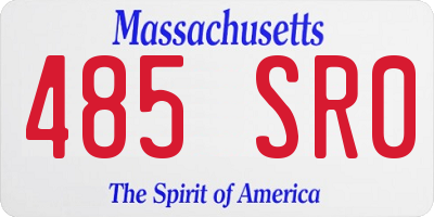 MA license plate 485SR0