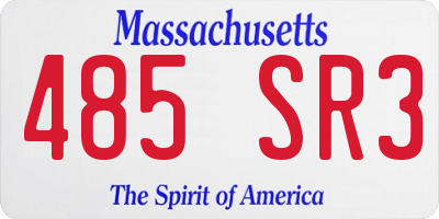MA license plate 485SR3