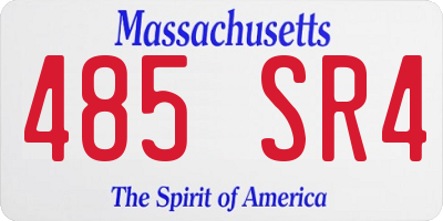 MA license plate 485SR4