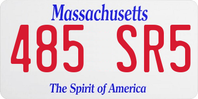 MA license plate 485SR5