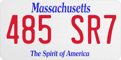MA license plate 485SR7