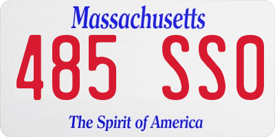 MA license plate 485SS0