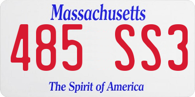 MA license plate 485SS3