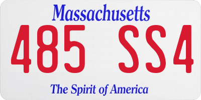 MA license plate 485SS4