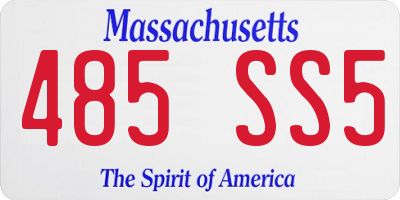 MA license plate 485SS5