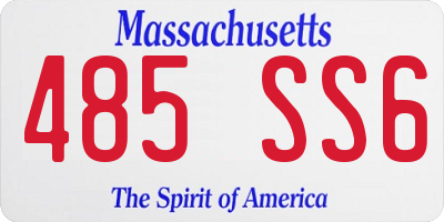 MA license plate 485SS6