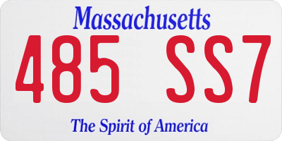 MA license plate 485SS7