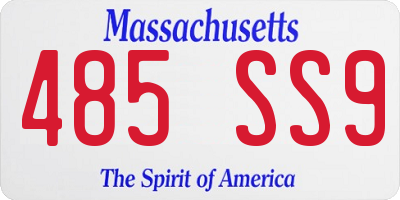 MA license plate 485SS9