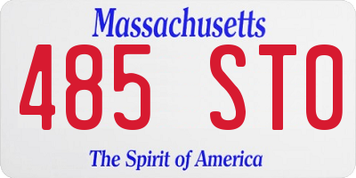 MA license plate 485ST0