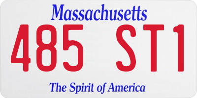 MA license plate 485ST1