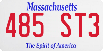 MA license plate 485ST3