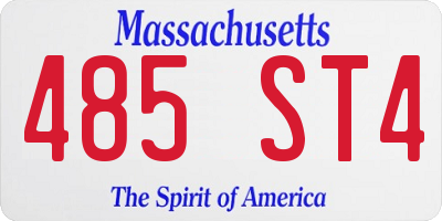 MA license plate 485ST4