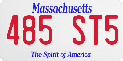 MA license plate 485ST5
