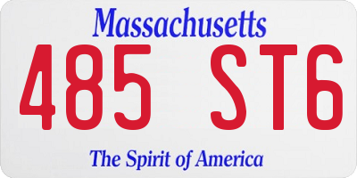 MA license plate 485ST6