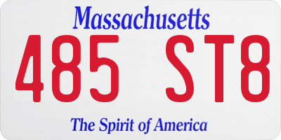 MA license plate 485ST8