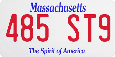 MA license plate 485ST9