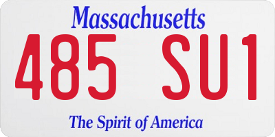 MA license plate 485SU1