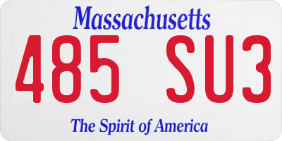 MA license plate 485SU3