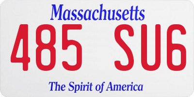 MA license plate 485SU6