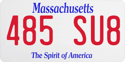 MA license plate 485SU8