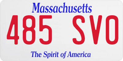 MA license plate 485SV0