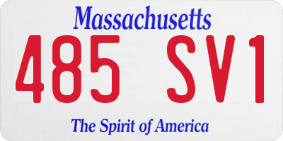MA license plate 485SV1