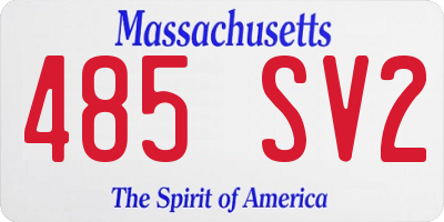 MA license plate 485SV2
