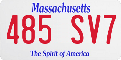 MA license plate 485SV7