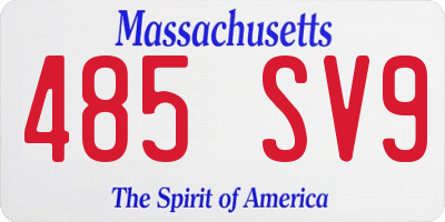 MA license plate 485SV9