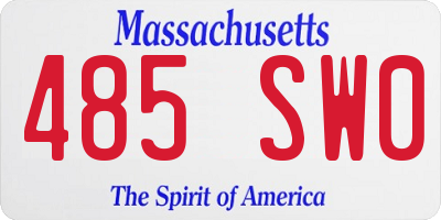 MA license plate 485SW0
