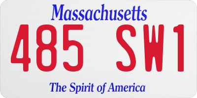 MA license plate 485SW1