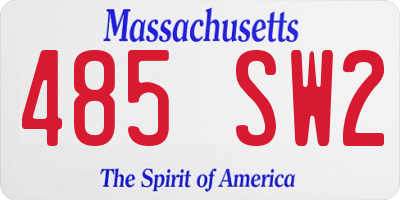 MA license plate 485SW2