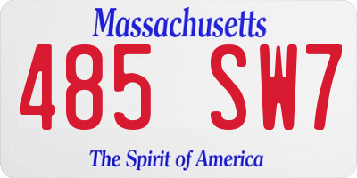 MA license plate 485SW7