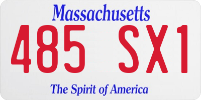 MA license plate 485SX1