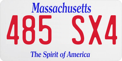 MA license plate 485SX4