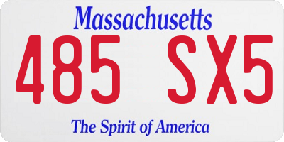 MA license plate 485SX5