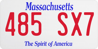 MA license plate 485SX7
