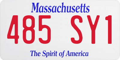 MA license plate 485SY1