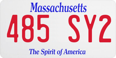 MA license plate 485SY2