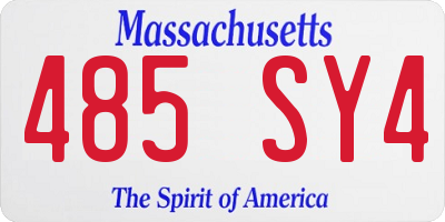MA license plate 485SY4