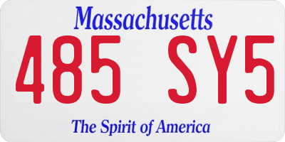 MA license plate 485SY5