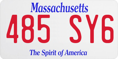 MA license plate 485SY6