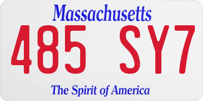 MA license plate 485SY7