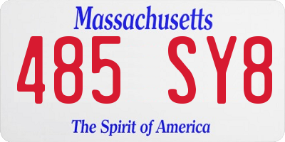 MA license plate 485SY8
