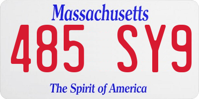 MA license plate 485SY9
